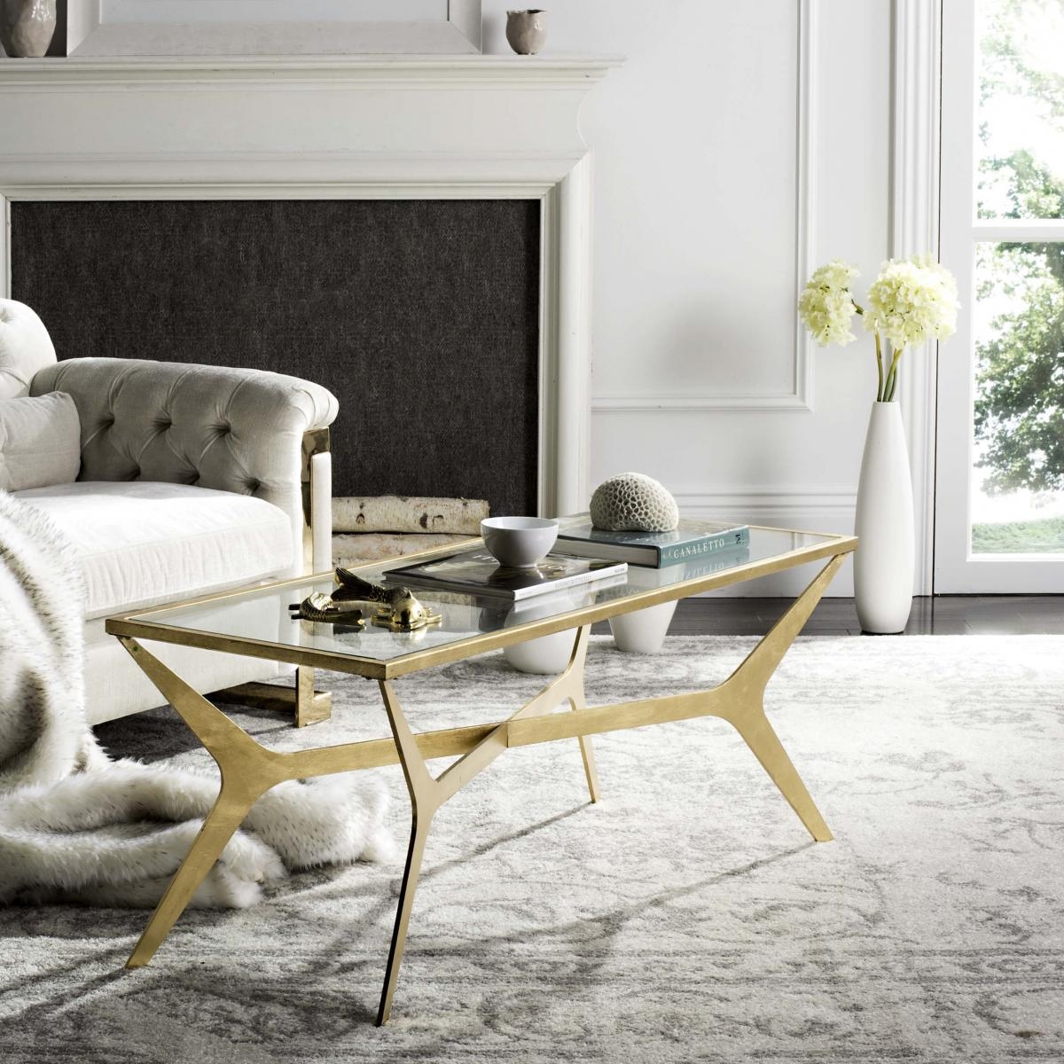 Edythe Coffee Table - Gold/Clear - Arlo Home - Image 1