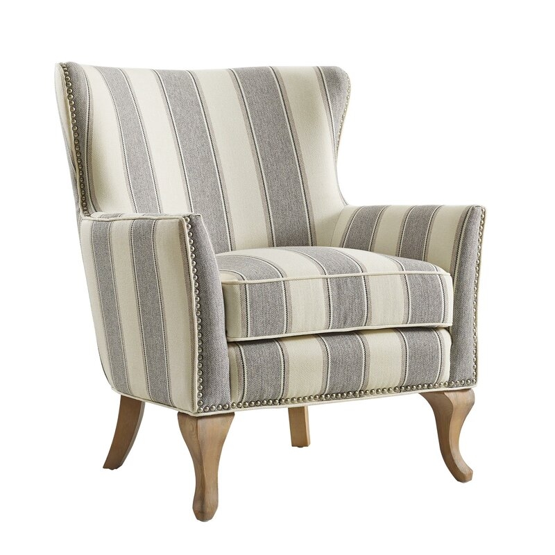 Angie 29.5'' Wide Armchair, Gray Stripped - Image 0
