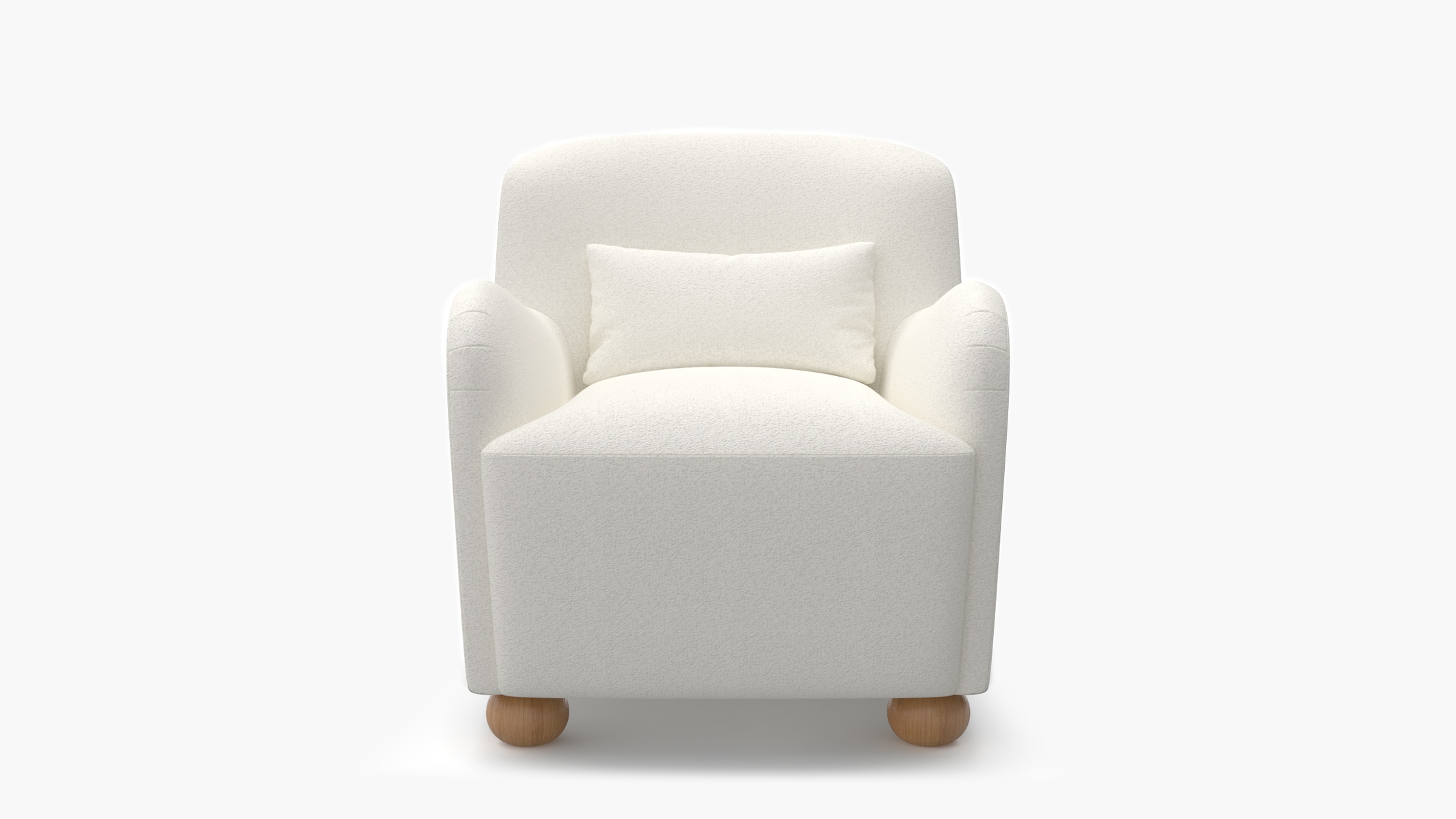 Club Chair, Snow Boucle, Natural Bun Foot - Image 0