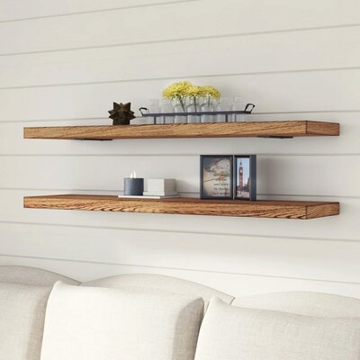 Geller 2 Piece Oak Solid Wood Floating Shelf - Image 0