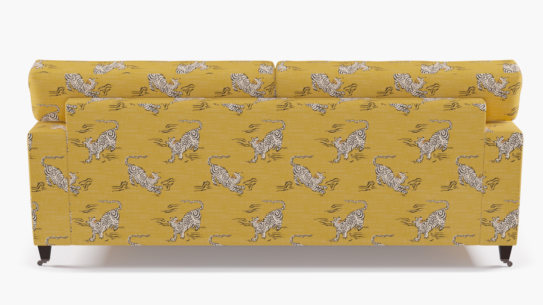 Classic Sofa, Dijon Tigresse, Espresso with Antique Brass Caster - Image 3