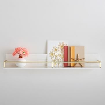 Polished Shelf, 2Ft, White and Gold, WE Kids - Image 3