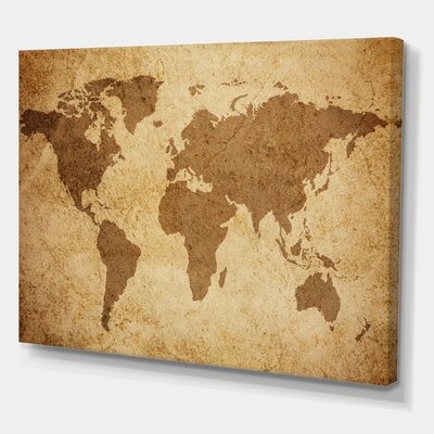 Ancient Map Of The World V - Vintage Canvas Wall Art Print PT35401 - Image 0