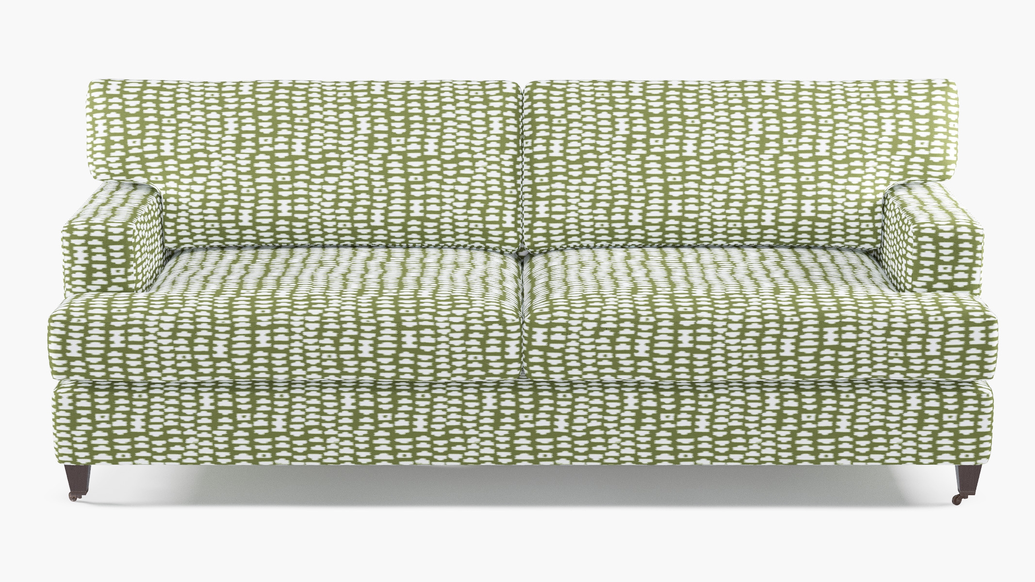 Classic Sofa, Olive Odalisque, Espresso with Antique Brass Caster - Image 0