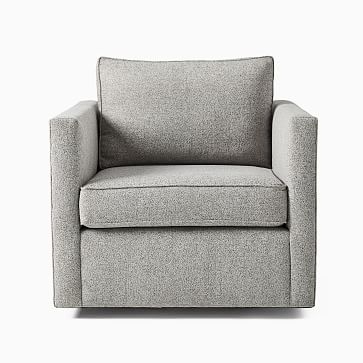 Harris Swivel Chair, Poly, Performance Coastal Linen, Storm Gray, Concealed Support - Image 2