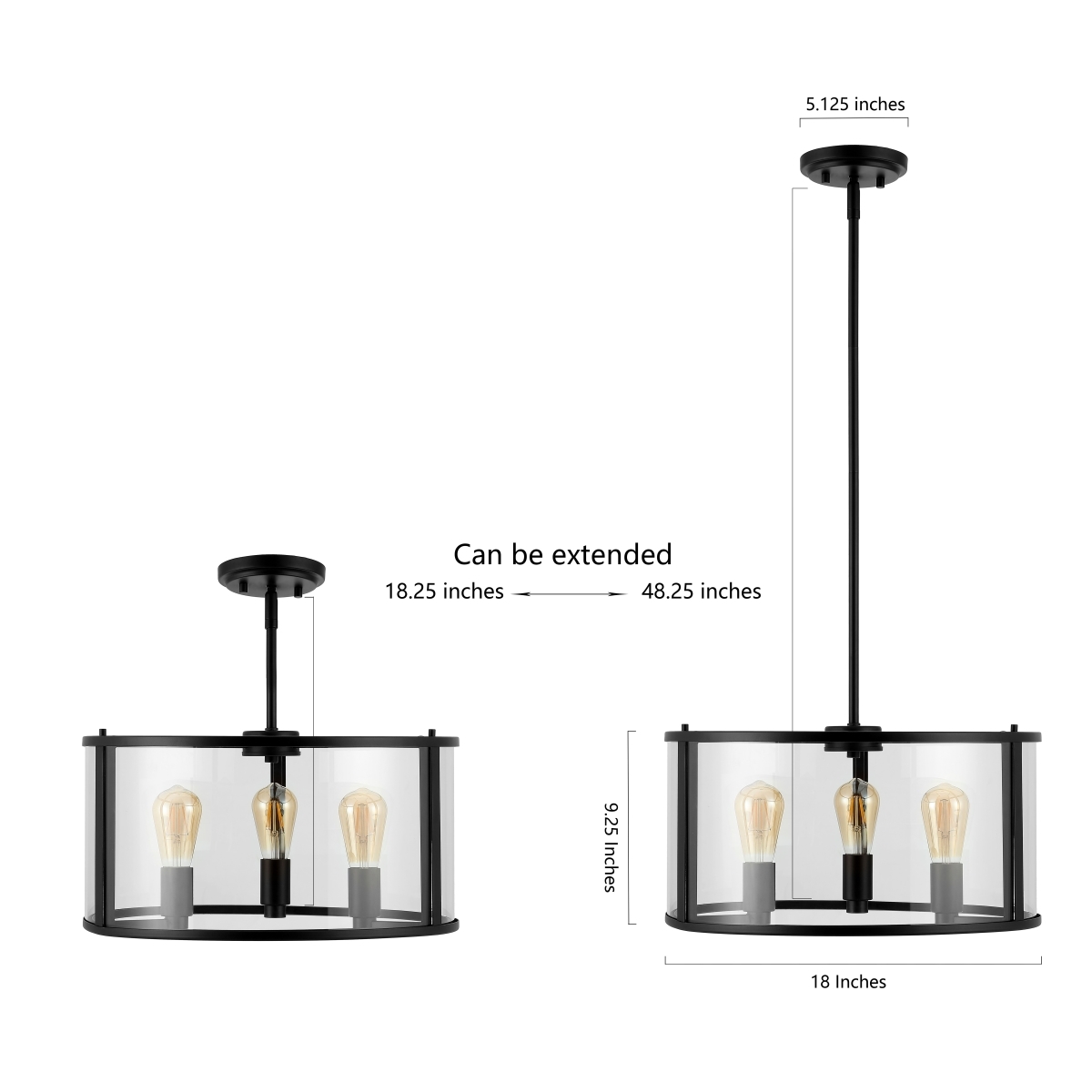 Manlen 3Lt 18 Inch Pendant - Bronze - Safavieh - Image 0