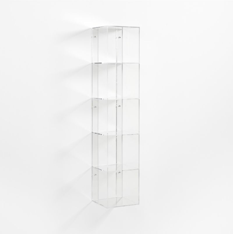 Now You See It Clear Acrylic 5-Bin Floating Shelf Bookcase - Image 3