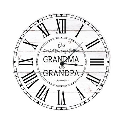 12" Wall Or Desktop Clock Lightwood - Our Greatest Blessing Grandma - Image 0