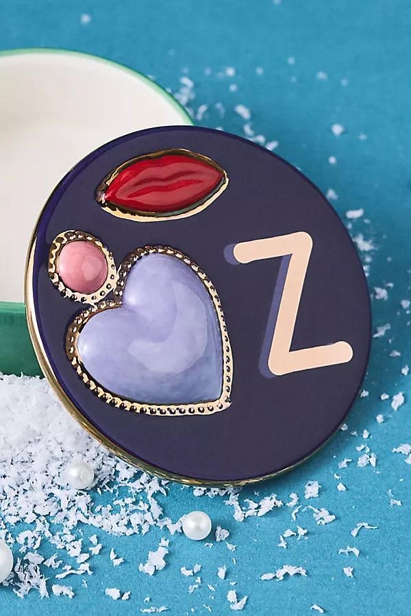 Handpainted Stoneware Monogram Trinket Box - Image 0