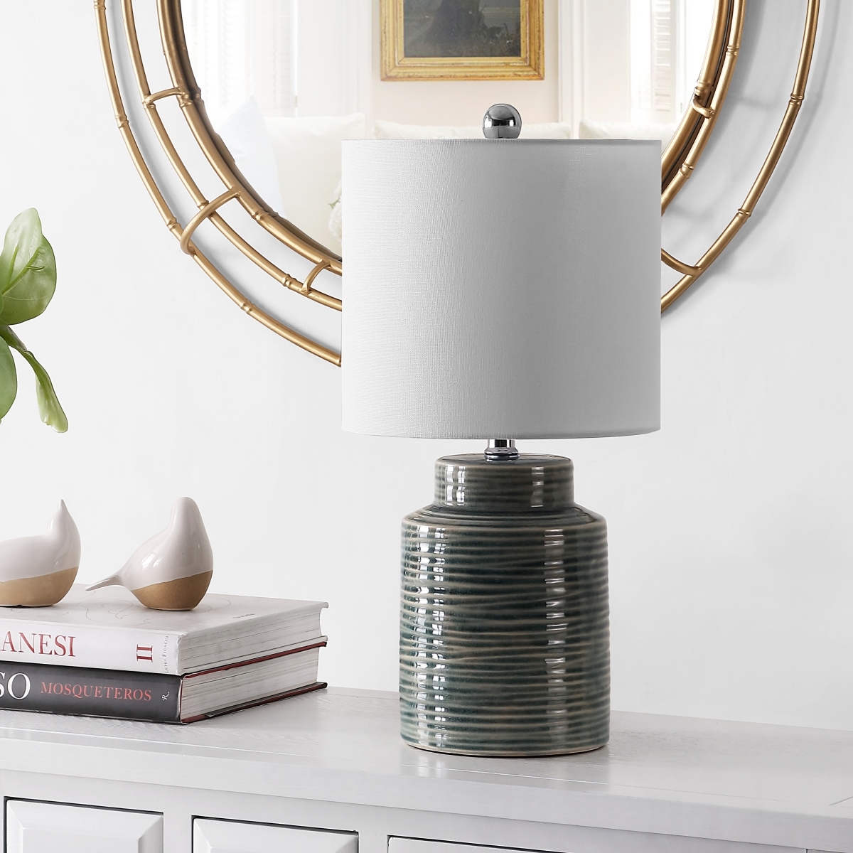 Boris 20" Table Lamp - Blue Green - Image 1