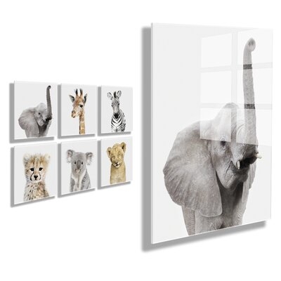 Indigo Safari Safari Animal Floating Acrylic Set 6 Piece 10X10 Assorted - Image 0