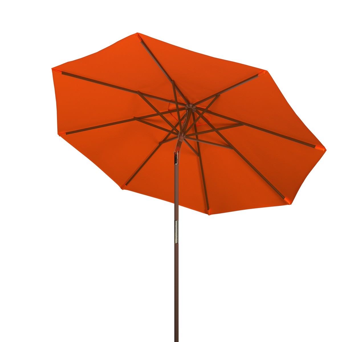 Bethany 9Ft Wooden Umbrella - Orange - Safavieh - Image 3