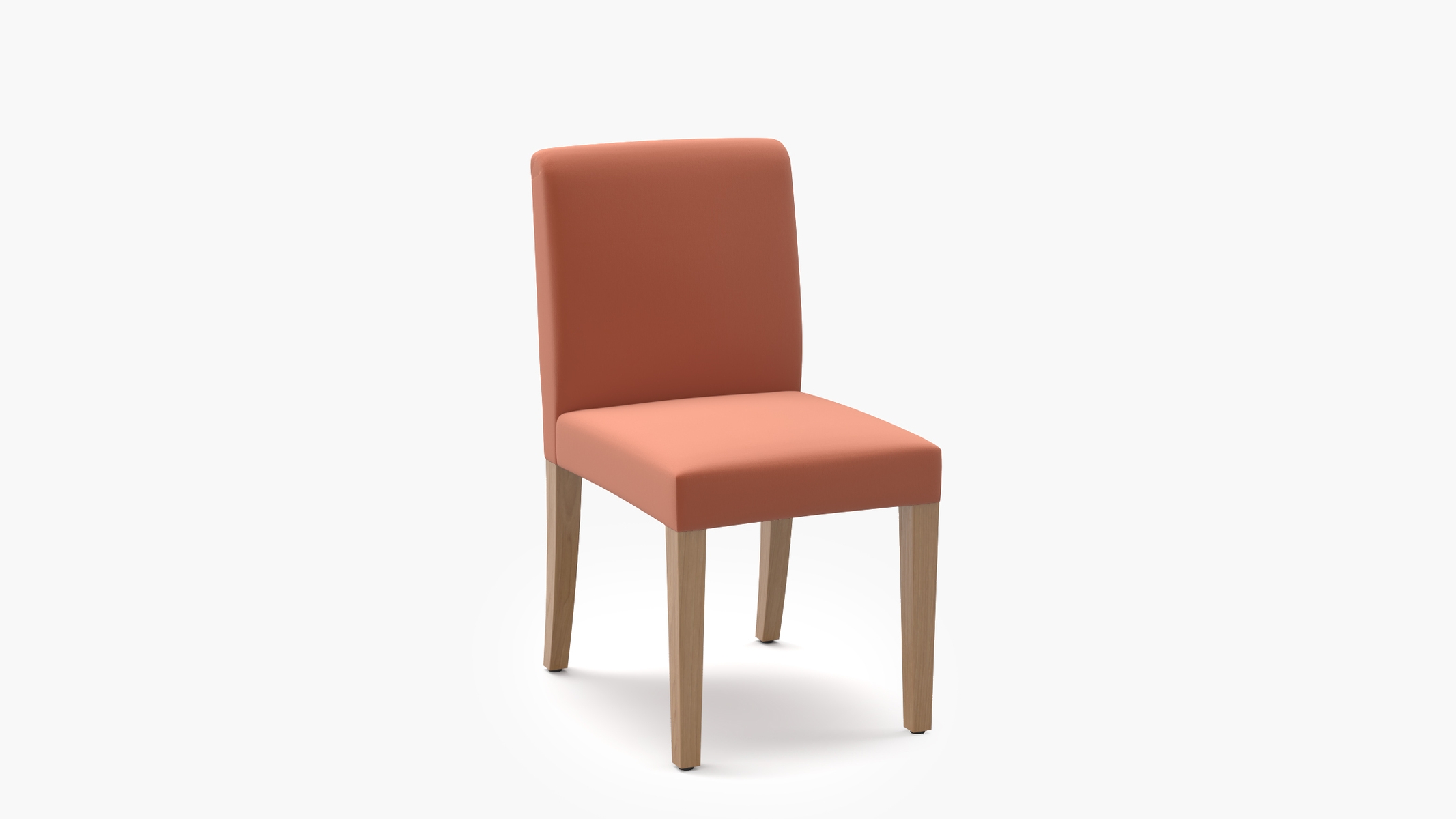 Signature Dining Chair, Coral Performance Velvet, Natural Square Tapered Leg - Image 1
