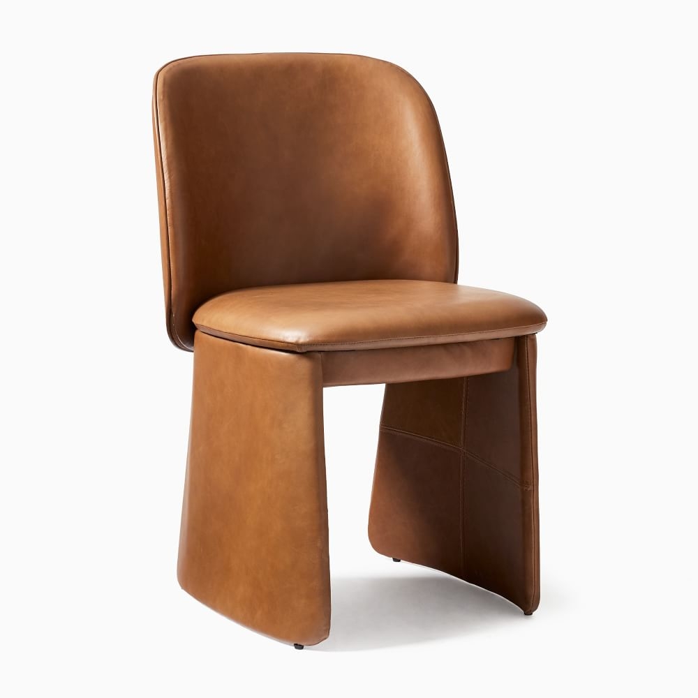 Evie Dining Chair, Halo Leather, Saddle - Image 0