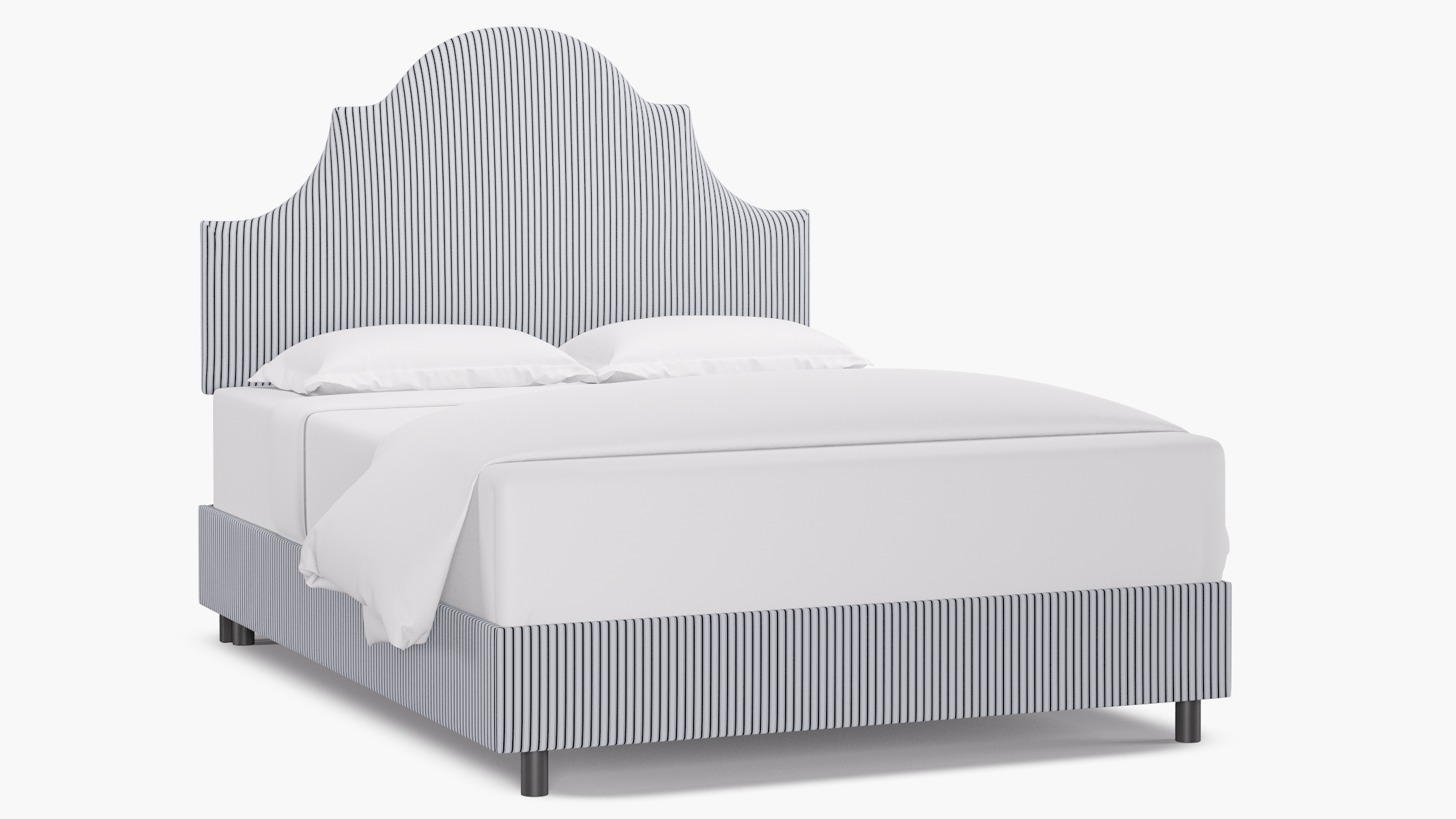 Regency Bed, Black Classic Ticking Stripe, Queen - Image 0