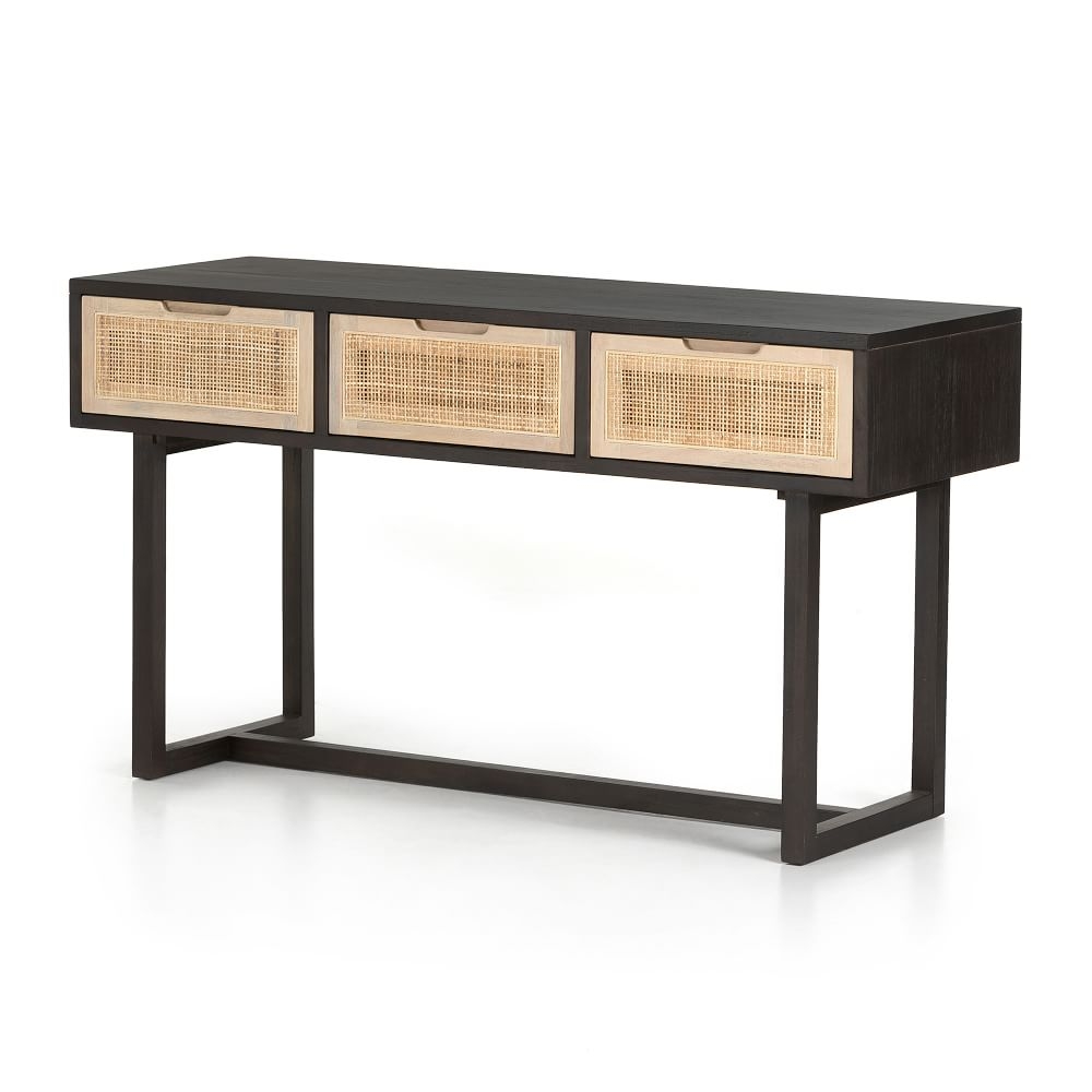 Yvette 54" Console Table, Black Wash - Image 0