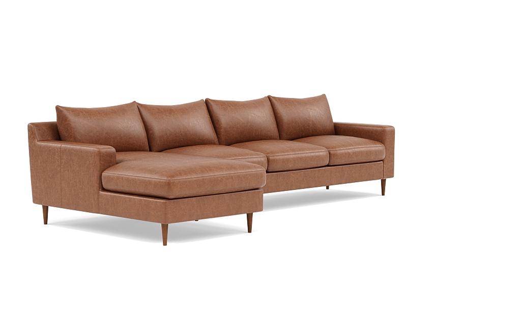 Sloan Leather 4-Seat Left Chaise Sectional - Image 1