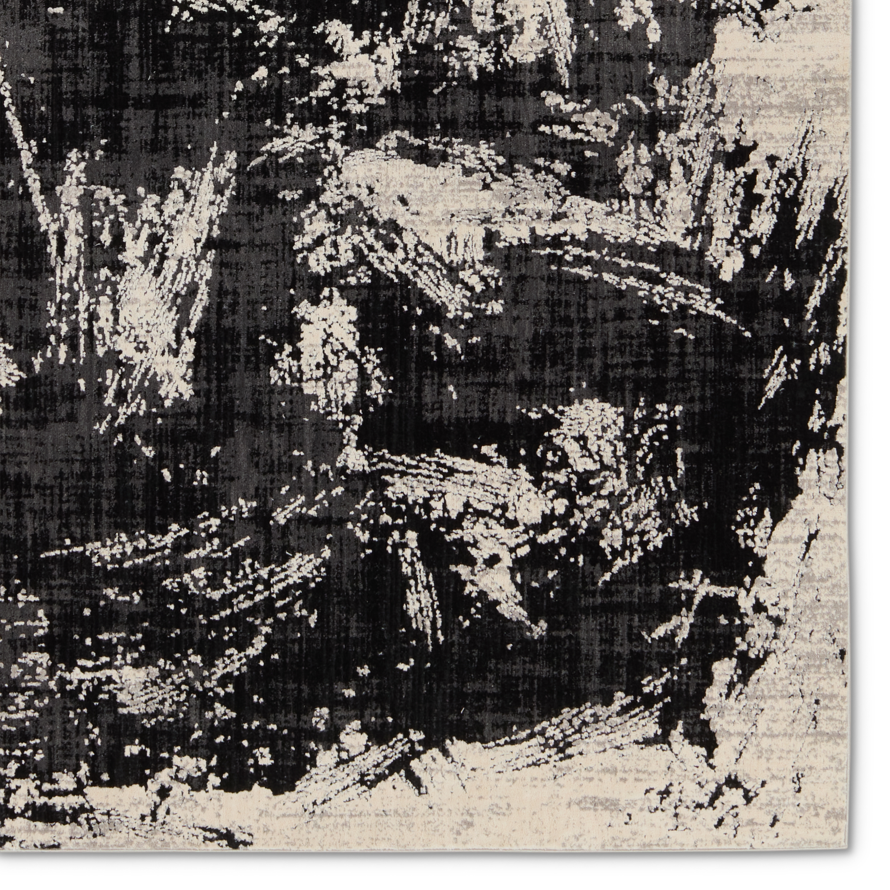 Dusk Abstract Black/ Cream Runner Rug (2'8"X8') - Image 3