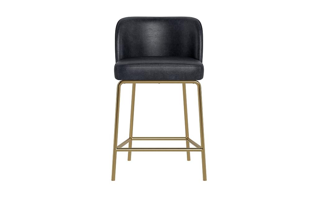 Graham Leather Metal Framed Upholstered Counter Stool - Image 0