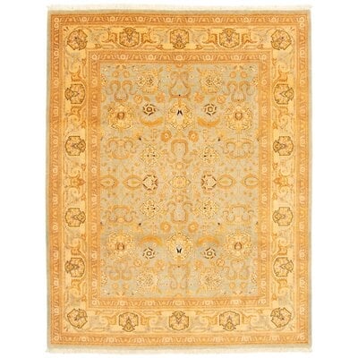 One-of-a-Kind Yaak Hand-Knotted New Age Ushak Beige 8' x 10'3" Wool Area Rug - Image 0