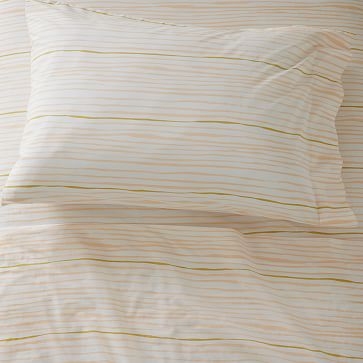 Organic Multi Stripe Sheets, Standard Pillowcase, Pink, WE Kids - Image 1