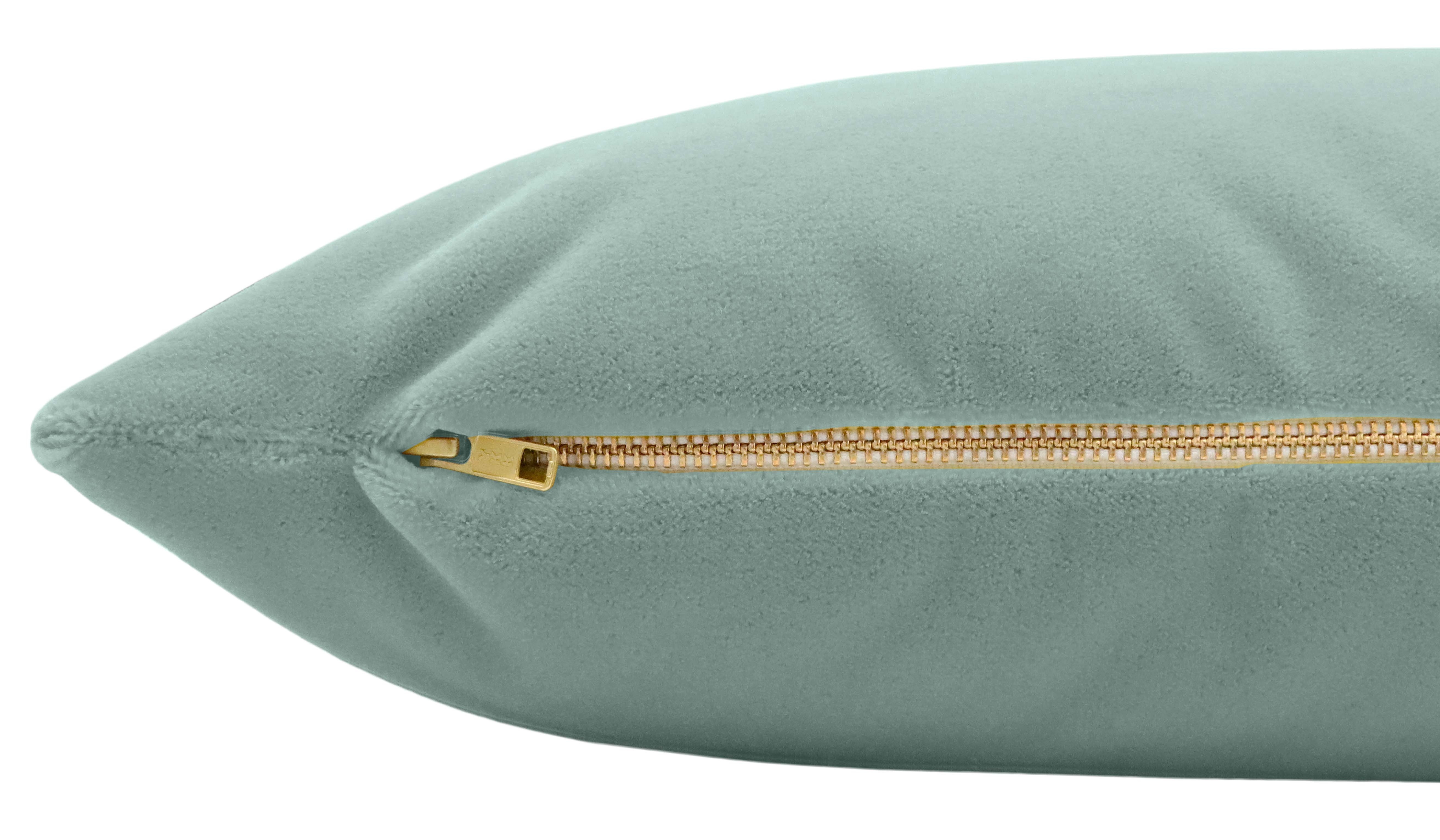 THE XL LUMBAR :: MOHAIR VELVET // CERULEAN BLUE - 14" X 48" - Image 1