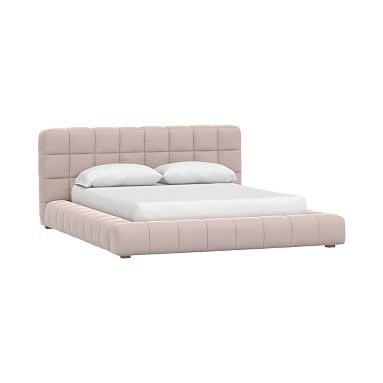 Baldwin Upholstered Platform Bed, Lustre Velvet Dusty Blush, Queen - Image 0