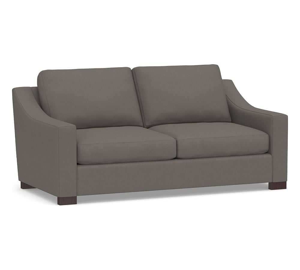 Turner Slope Arm Upholstered Loveseat, Down Blend Wrapped Cushions, Performance Everydaylinen(TM) by Crypton(R) Home Graphite - Image 0