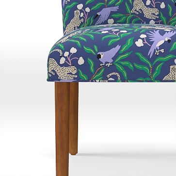 Round Back Dining Chair, Leopard Spots, Light Flax - Image 2