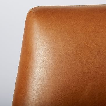 Lucas Swivel Base Chair, Saddle Leather, Nut, Burnished Bronze, Set of 2 - Image 3