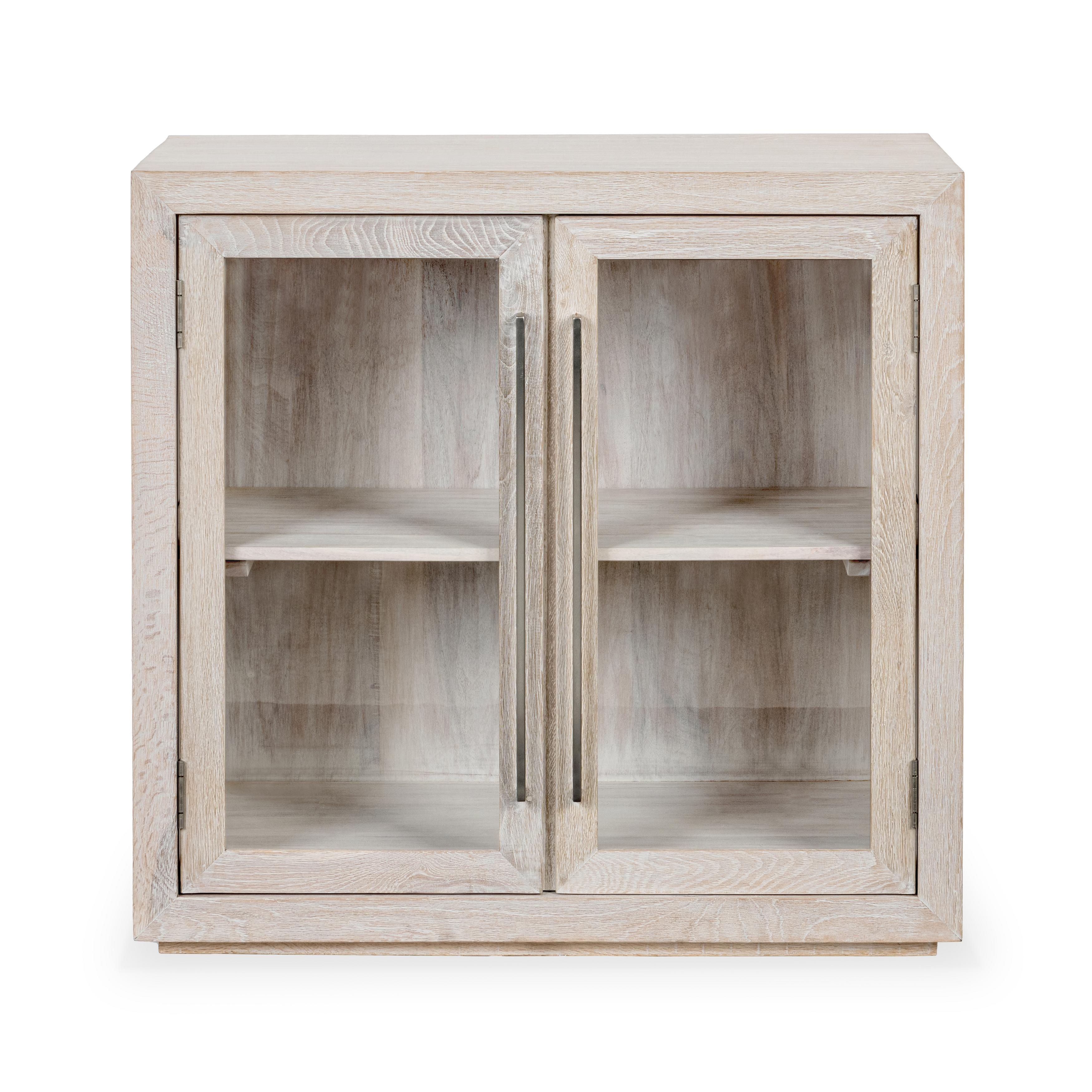 Bradley Oak Wood 2Dr Cabinet White Wash - Image 1