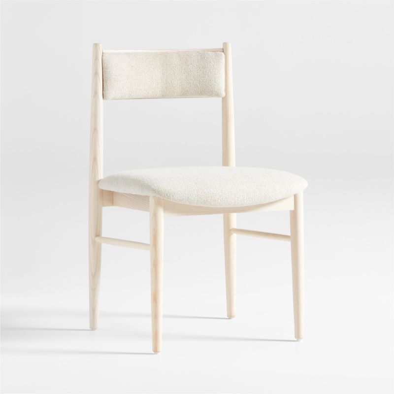 Petrie Bleached Ash Upholstered Dining Chair with Performance Fabric - Image 1