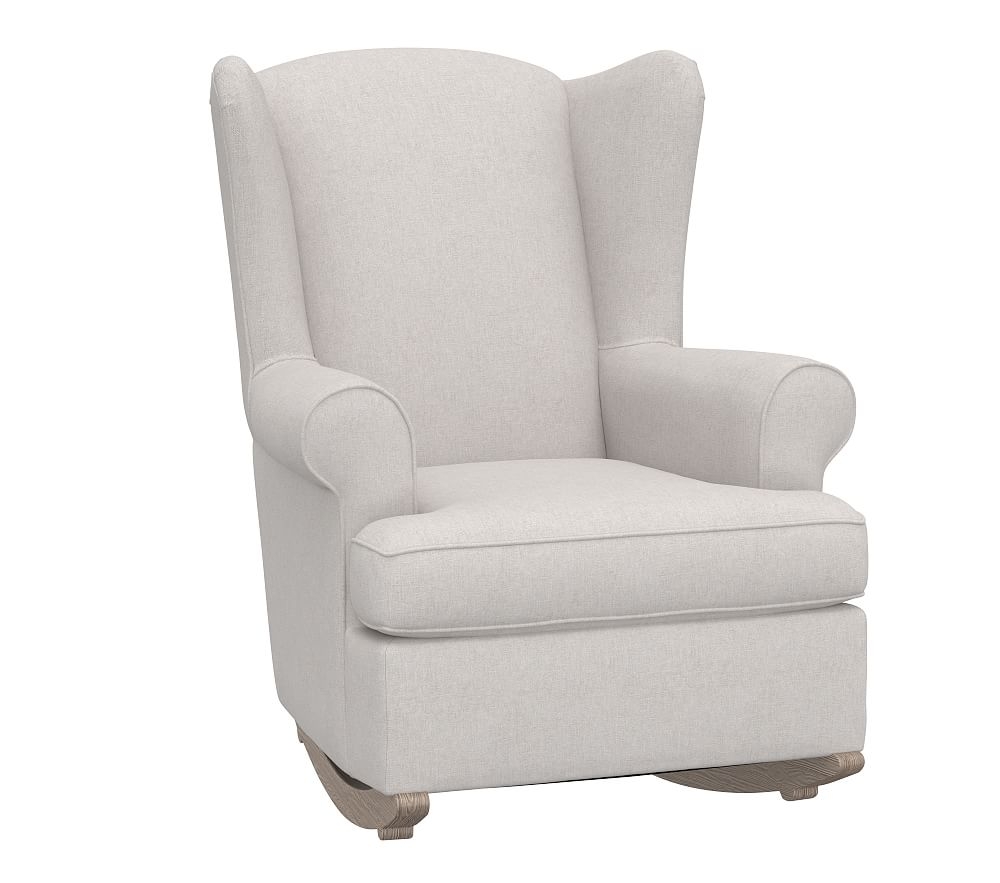 Wingback Convertible Rocker, Performance Brushed Chenille, Dove, Driftwood - Image 0