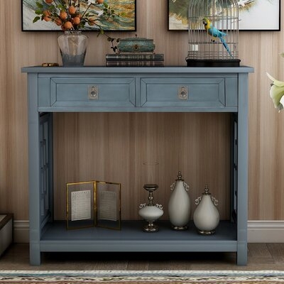 Sadie Console Table With 2 Drawers And Bottom Shelf Entryway Accent Sofa Table - Image 0