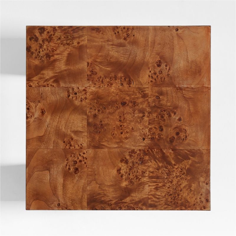 L'étape Burl Wood Square Side Table by Athena Calderone - Image 6