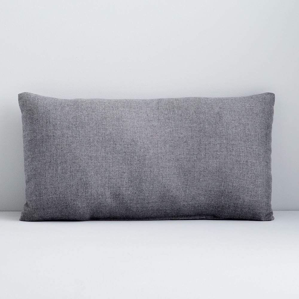 Sunbrella Indoor/Outdoor Cast Pillow, 12"x21", Slate, Set of 2 - Image 0