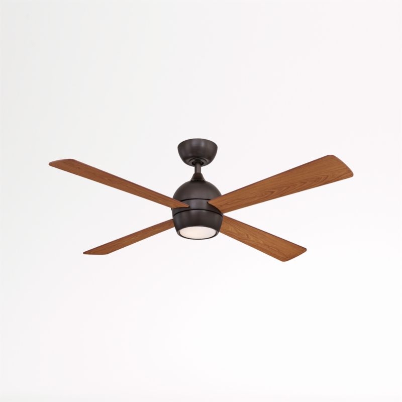 Fanimation Kwad 52 Dark Bronze Ceiling Fan with Reversible Blades & LED Light Kit - Image 1