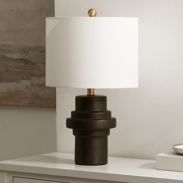 Doni 22 Inch Table Lamp - Black/Brass - Image 1