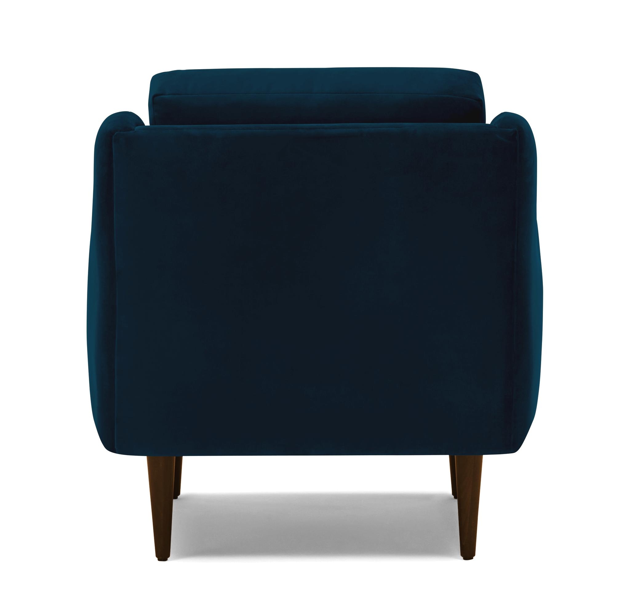 Blue Bell Mid Century Modern Chair - Key Largo Zenith Teal - Mocha - Image 4