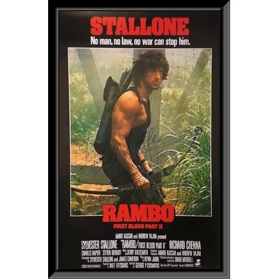 Rambo: First Blood Part II Sylvester Stallone Signed Movie Poster - Image 0