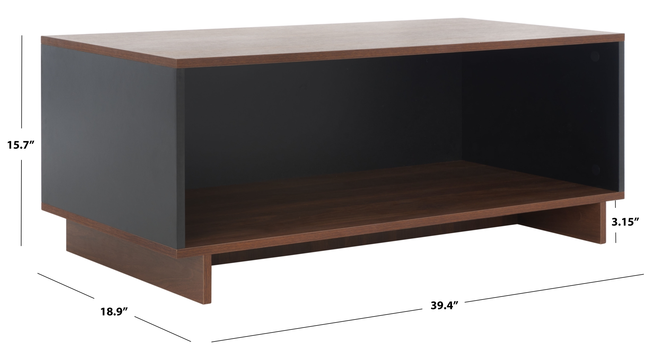 Merrick Media Stand - Walnut / Black - Safavieh - Image 8