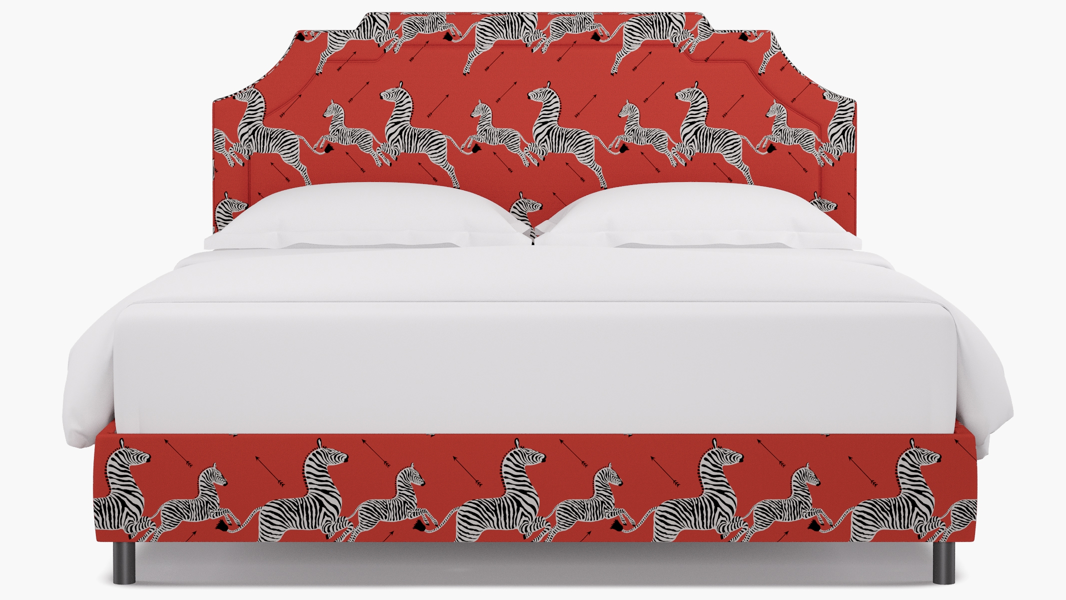 Art Deco Bed, Coral Zebra, King - Image 0