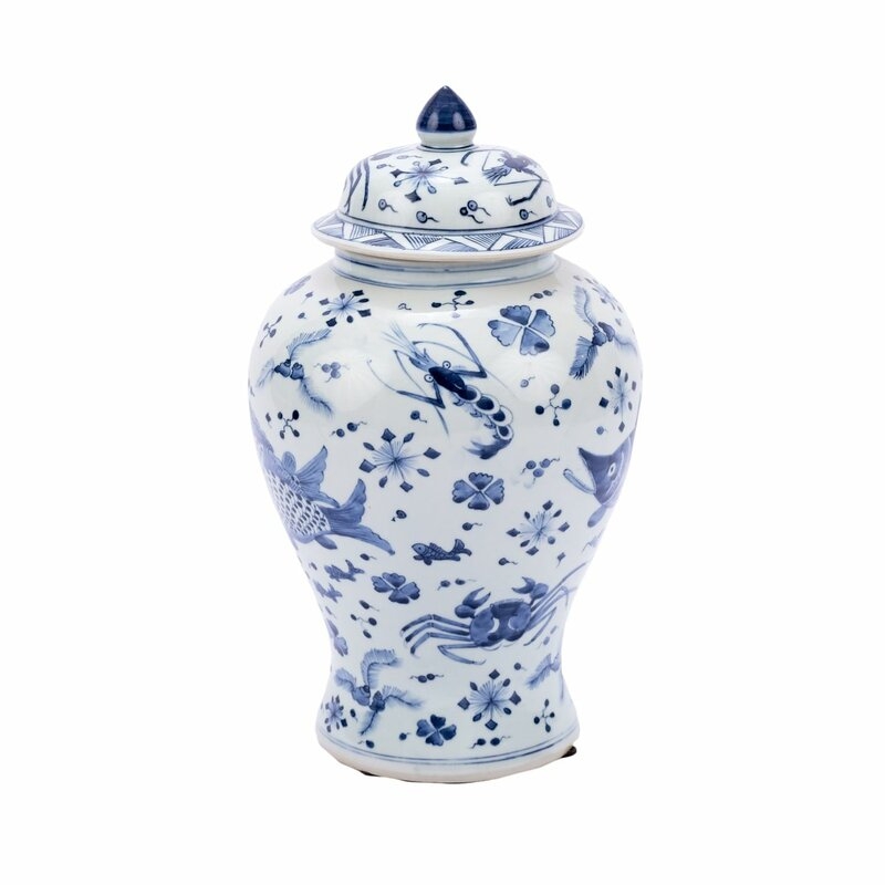 Legend of Asia Blue/White 19"" Indoor / Outdoor Porcelain Ginger Jar - Image 0