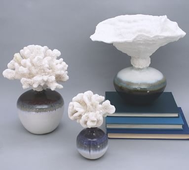 Bear Paw Coral On Reactive Glazed Vase - Image 1