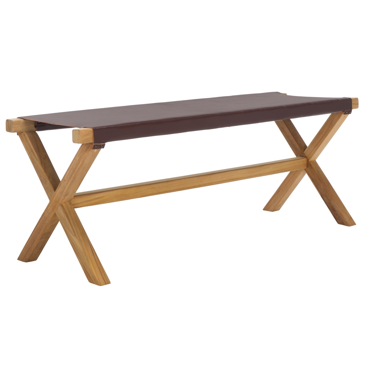 Elron Bench - Cognac / Natural - Safavieh - Image 6