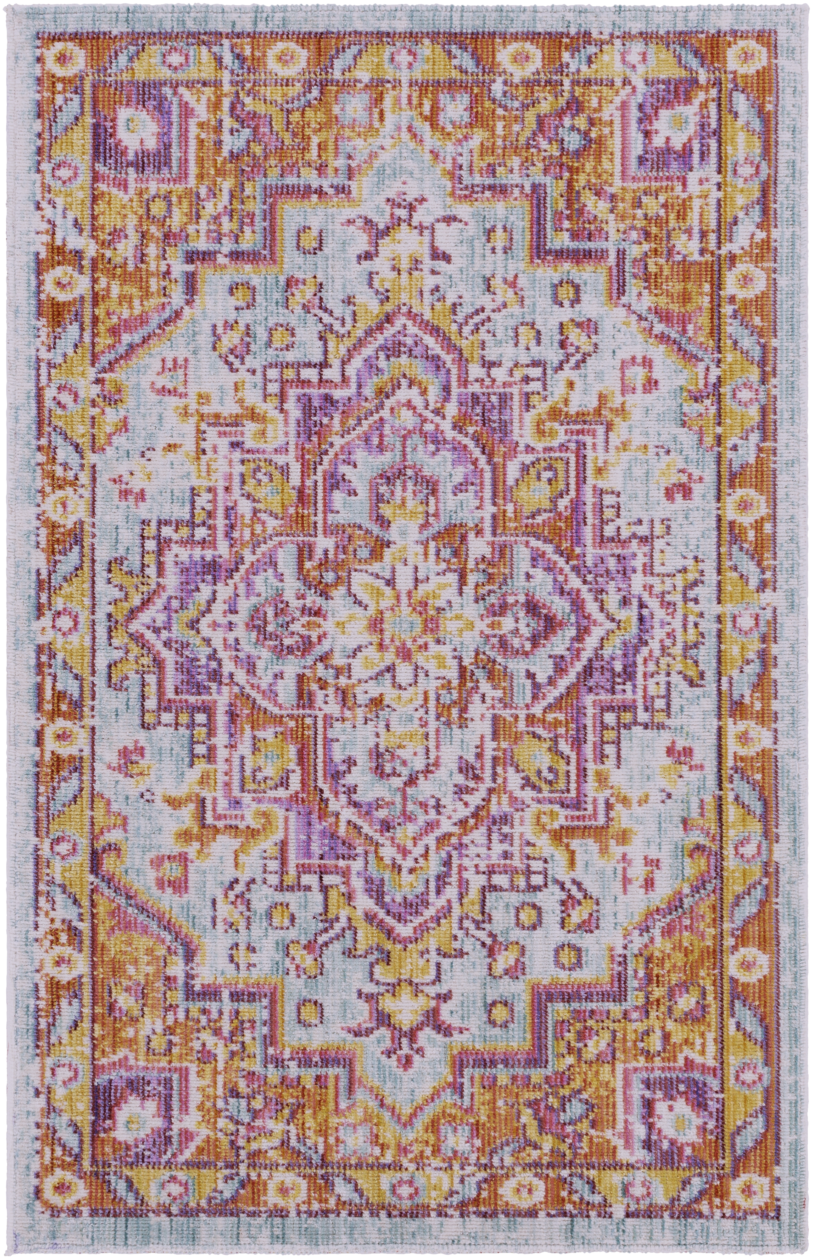 Antioch Purple Indoor 2' x 2'11" Machine Woven Rug - Image 0