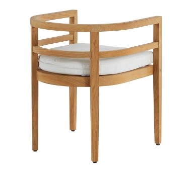 Oxeia Barrel Back Dining Chair Cushion, Sunbrella(R) - Outdoor Linen; Navy - Image 2