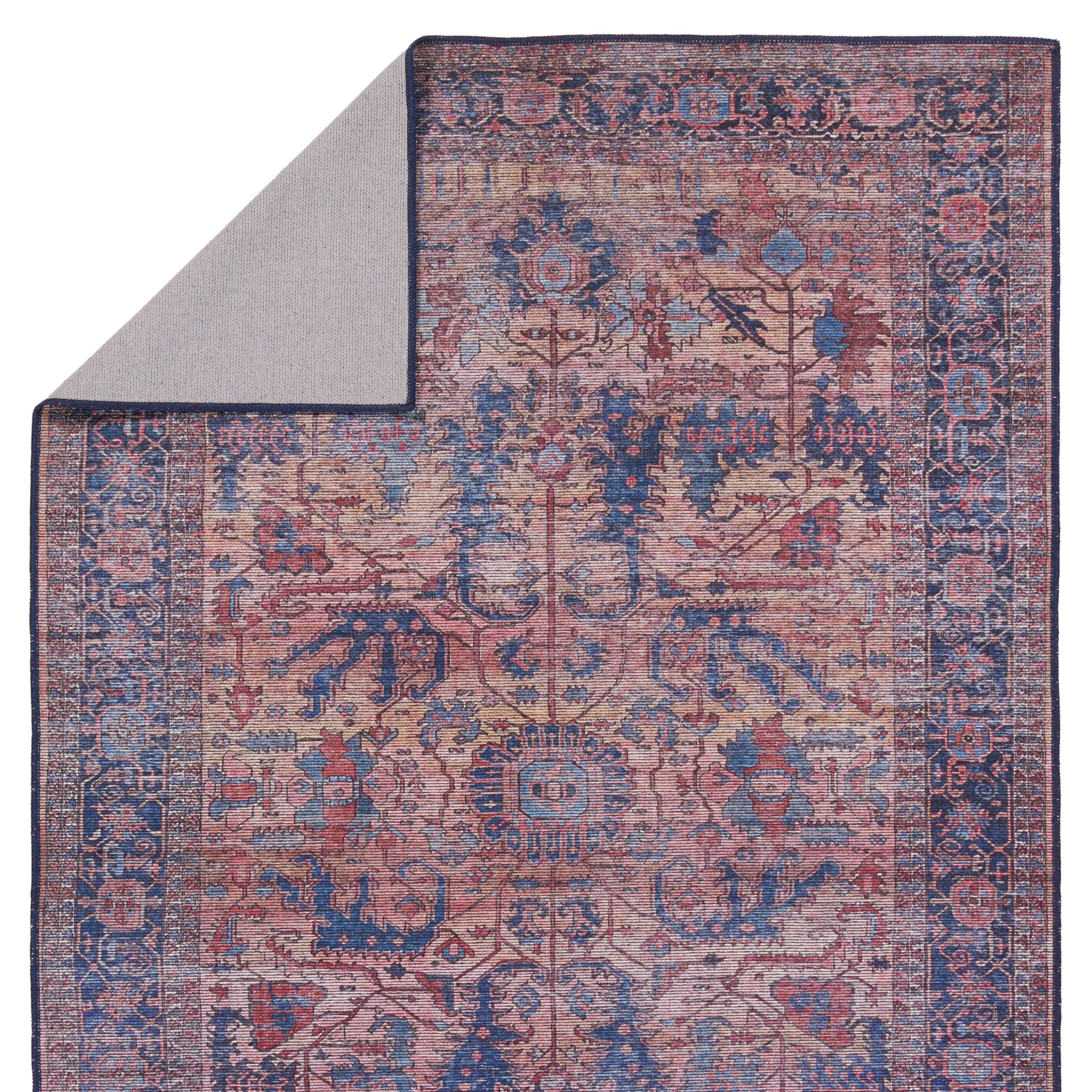Vibe by Ainsworth Medallion Blue/ Pink Runner Rug (3'X8') - Image 2