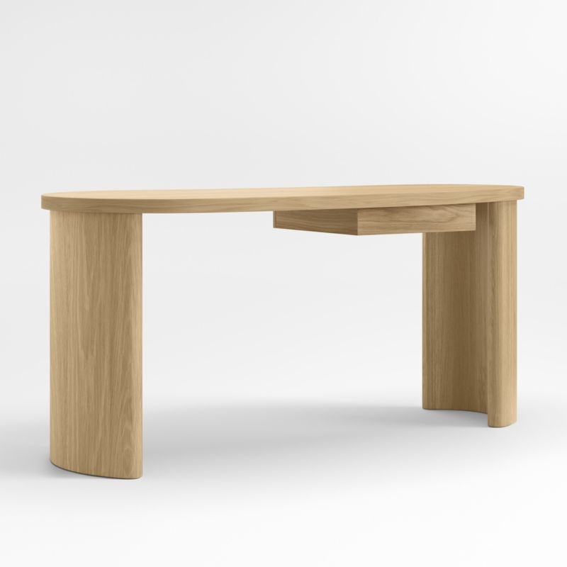 Courbe Curved Wood Desk with Drawer - Image 6