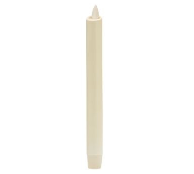 Premium Flicker Flameless Wax Taper Candle, White, Set of 2, 8'' - Image 4